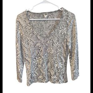 R Wear Rampage Silbet Black Flotal Top Size Large.